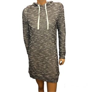 NWT Fabletics Yukon Hooded Lined Sweater Dress, Black/White, Size XS/4